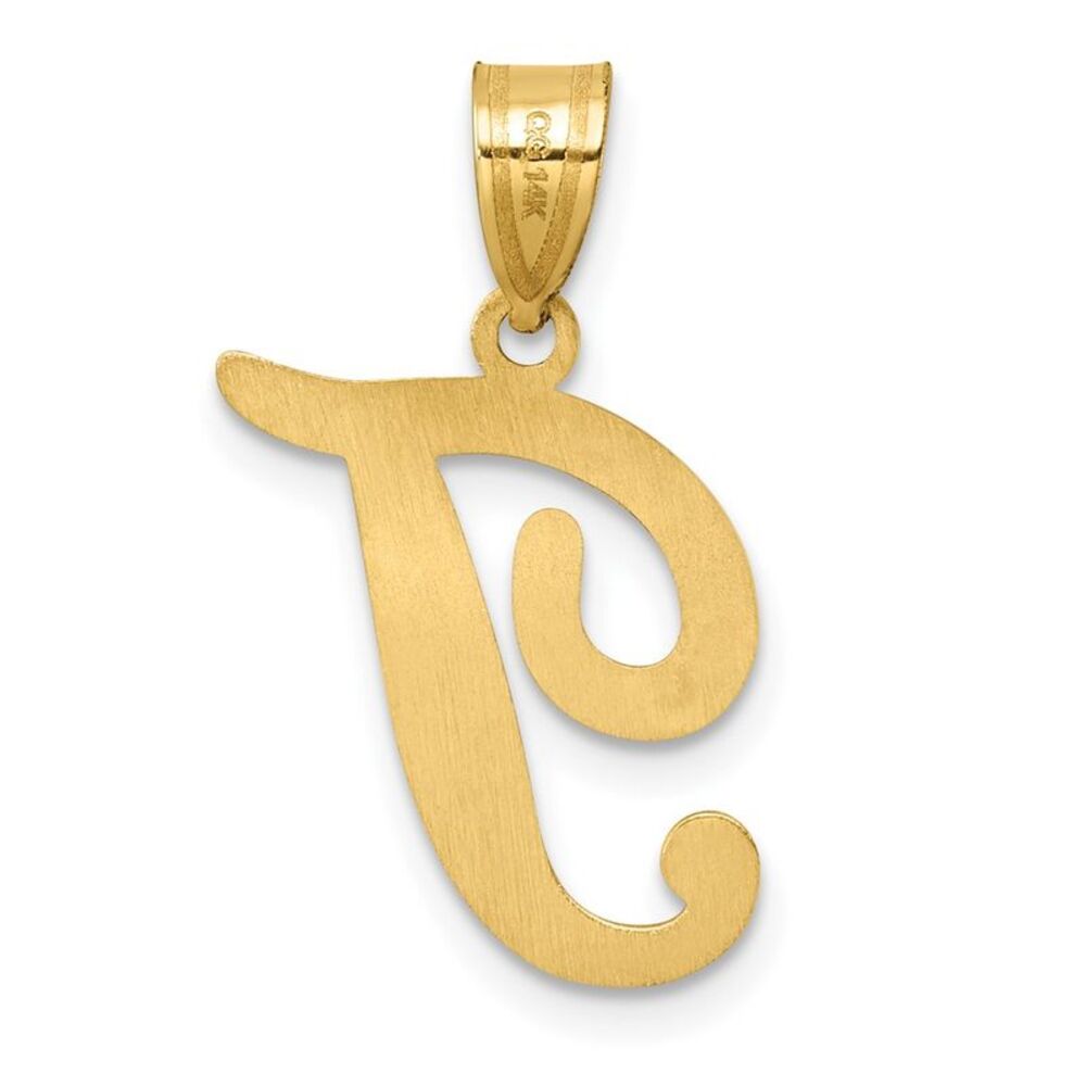Kazi Luxury 14k Yellow Gold Script Letter T Initi… - image 3